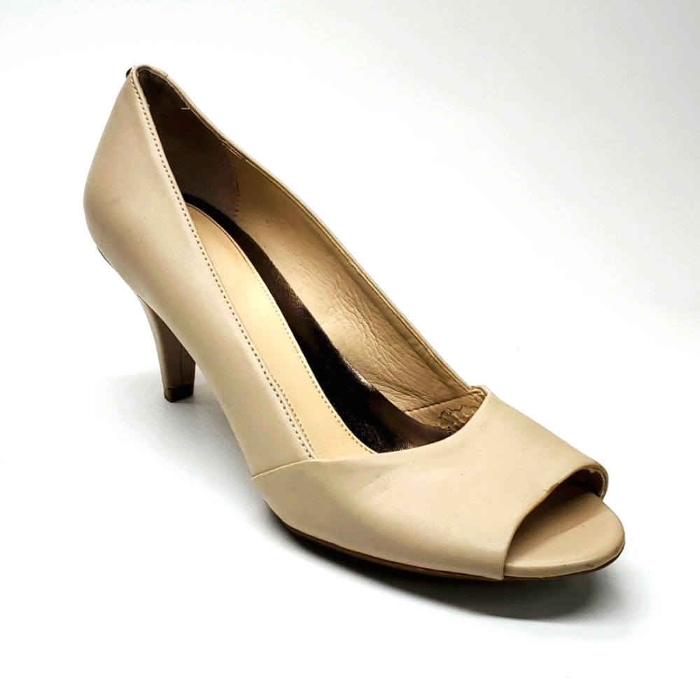 Calvin Klein Parisa Tan Peep Toe Heels